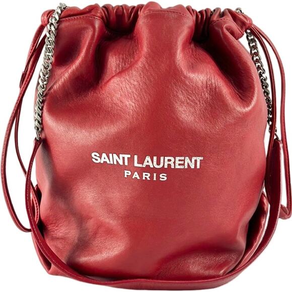 Saint Laurent Red Teddy leather Bucket Bag - Picture 1 of 12